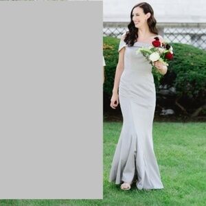 Kleinfeld Bridesmaid Dress in Light Gray - Size 8